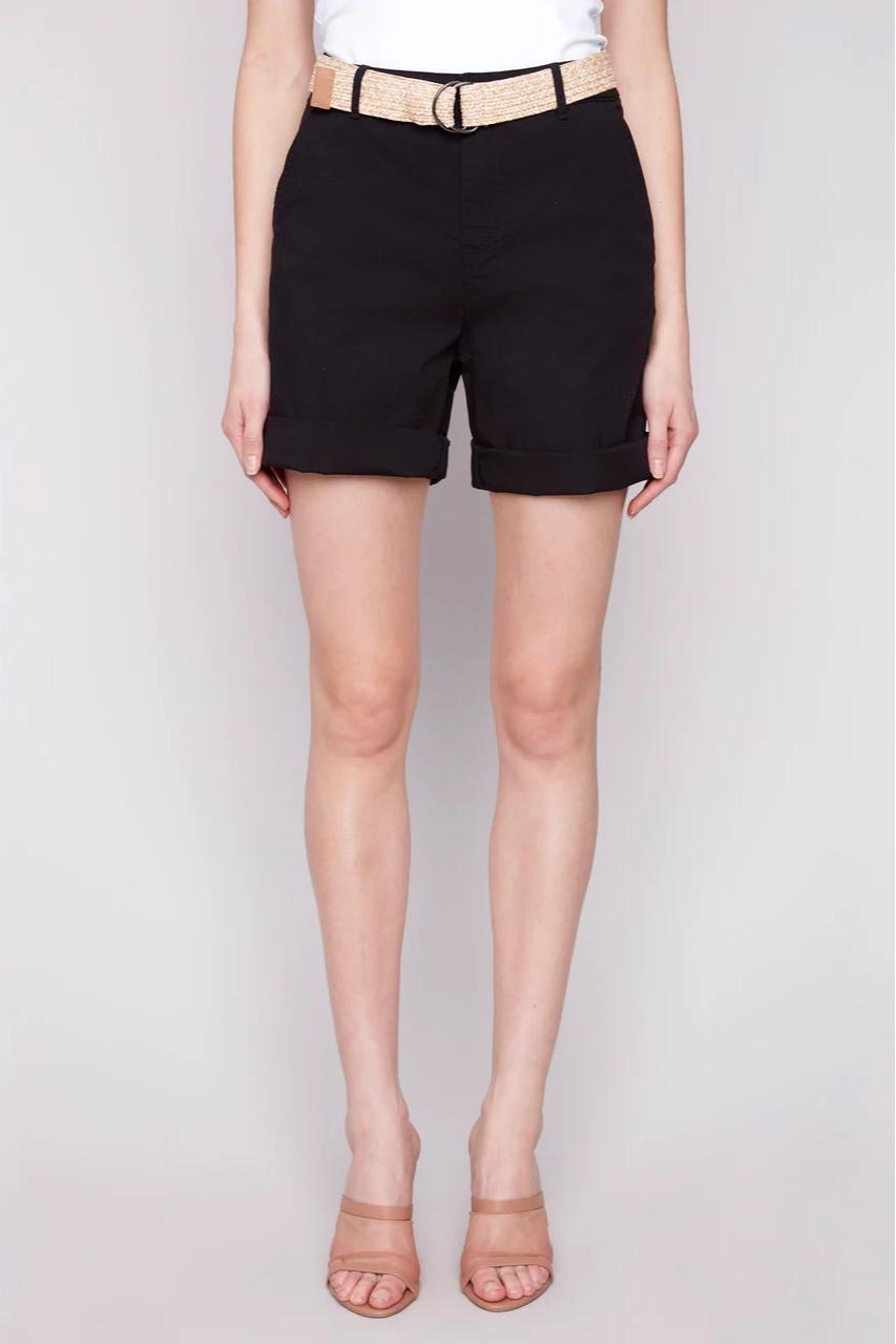 Cuff Shorts W/Belt Product Image