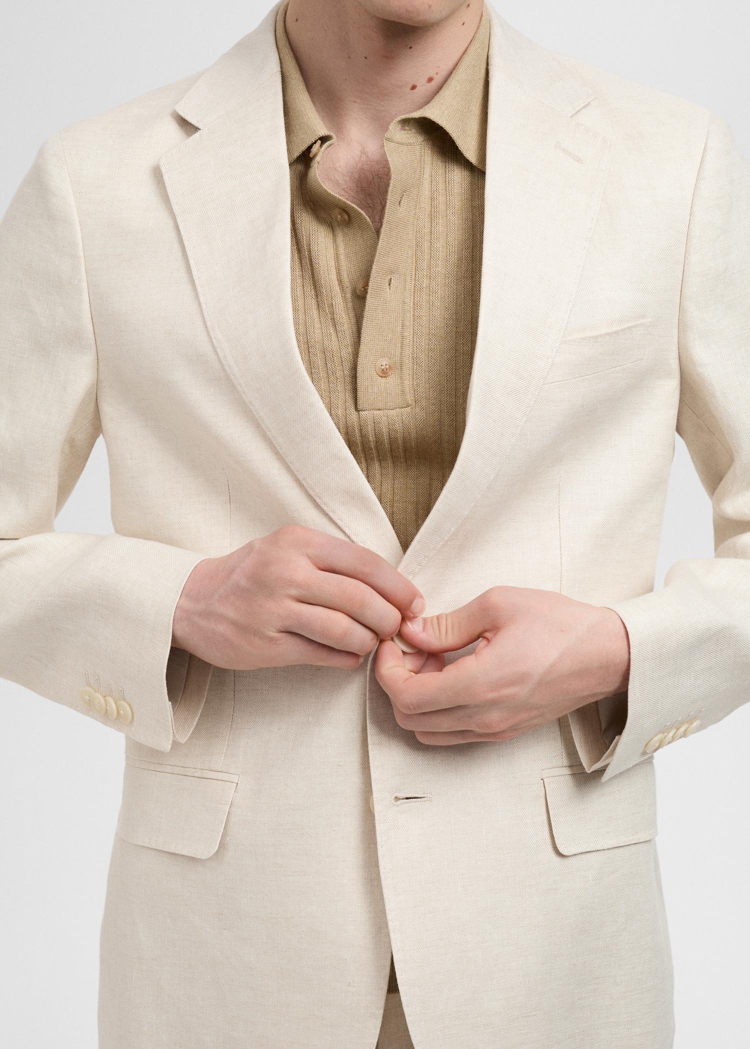 Amalfi 100% linen slim-fit suit blazer - Men | MANGO USA Product Image