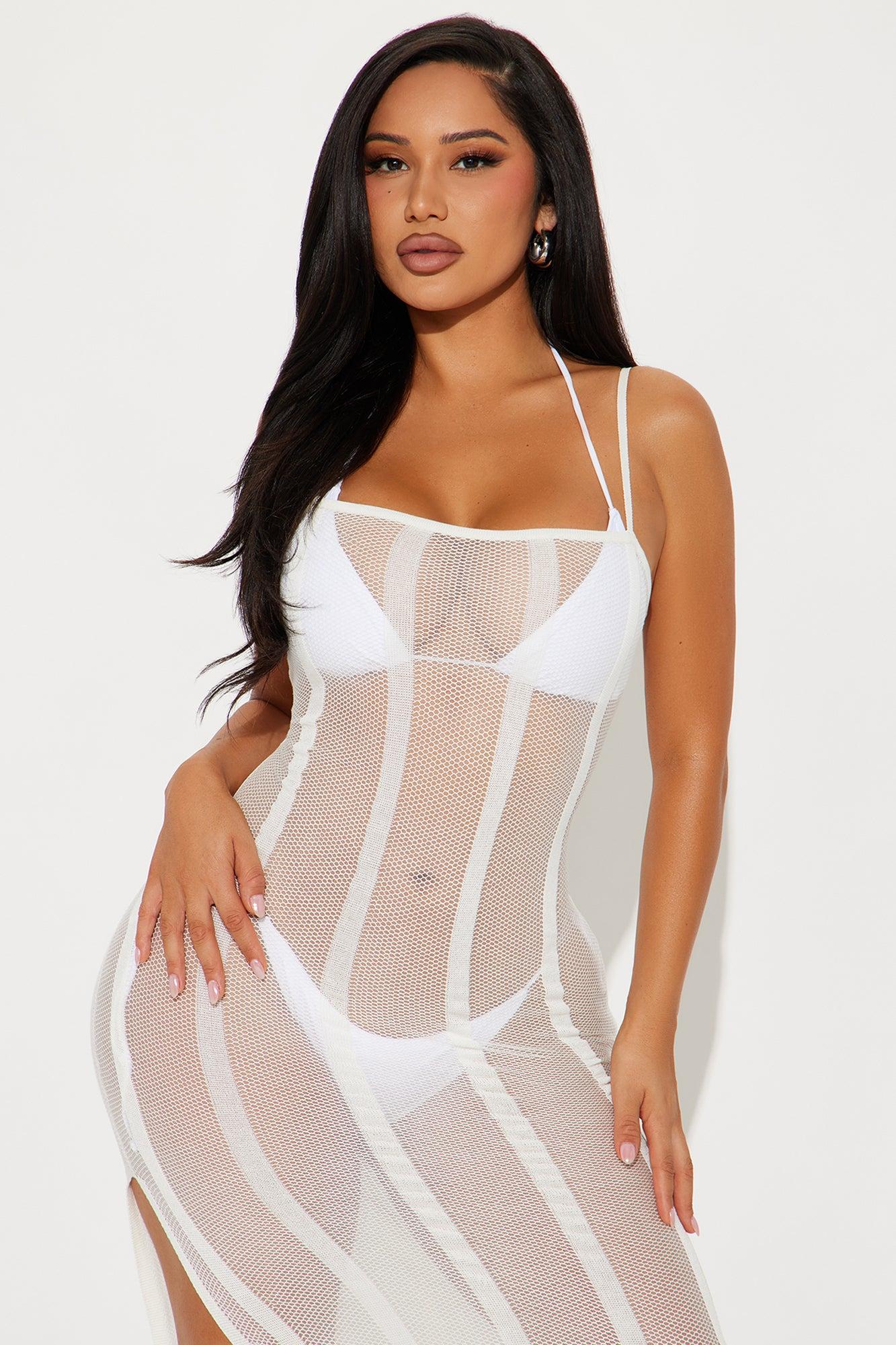 Krystie Crochet Cover Up Maxi Dress  - White Product Image