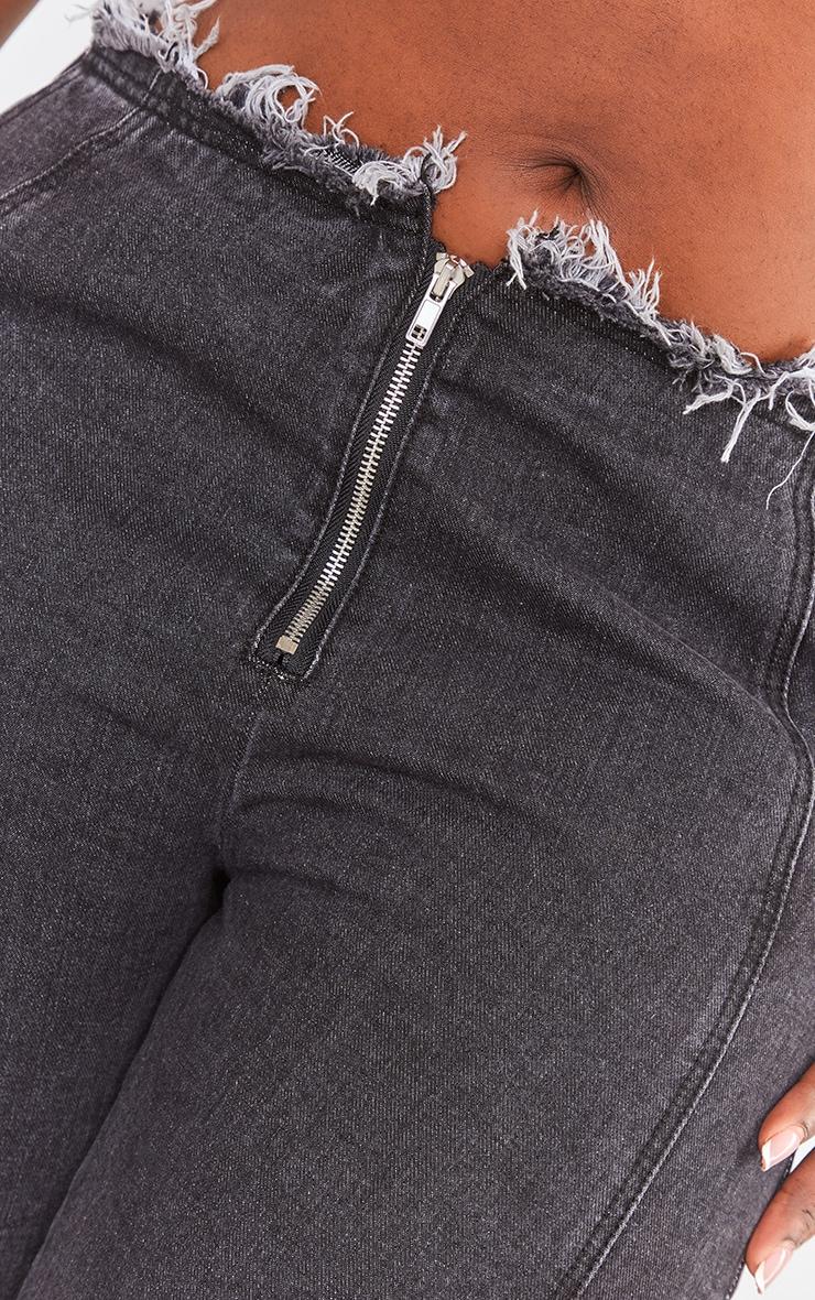 Plus Washed Black Zip Front Denim Jeans Product Image