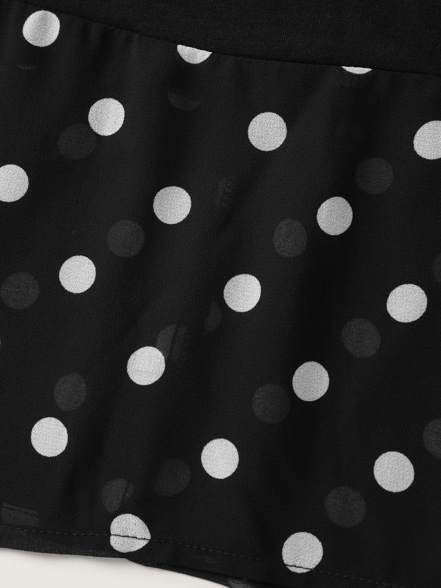 Supersoft Polka Dots High Low Hem Ruched T-Shirt Female Product Image
