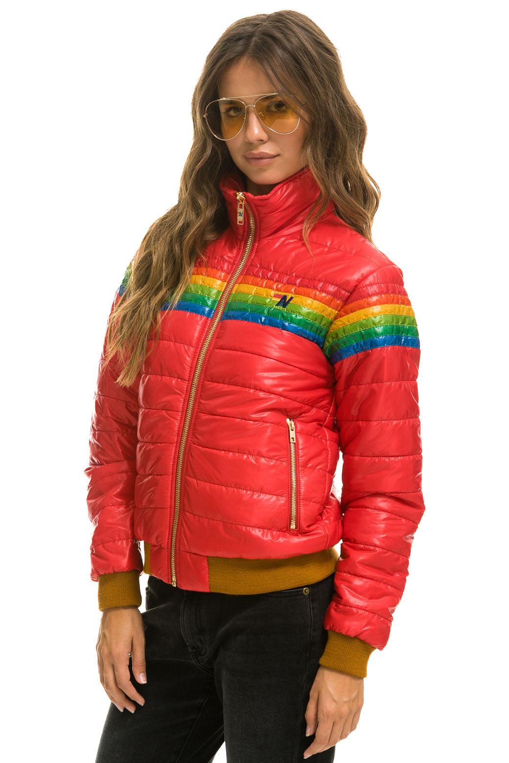 6 STRIPE JACKET -  GLOSSY CHERRY Female Product Image