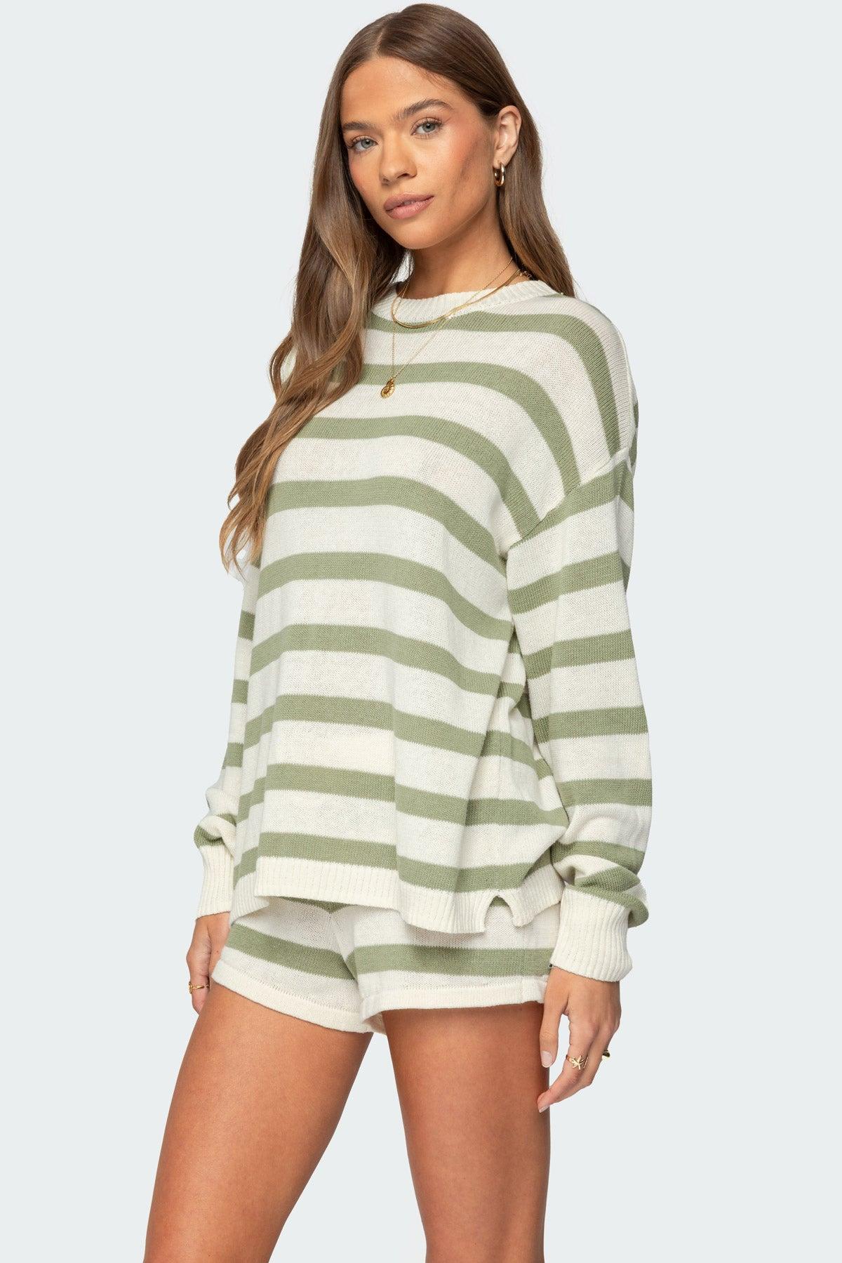 Amaris Oversized Striped Knit Sweater Product Image