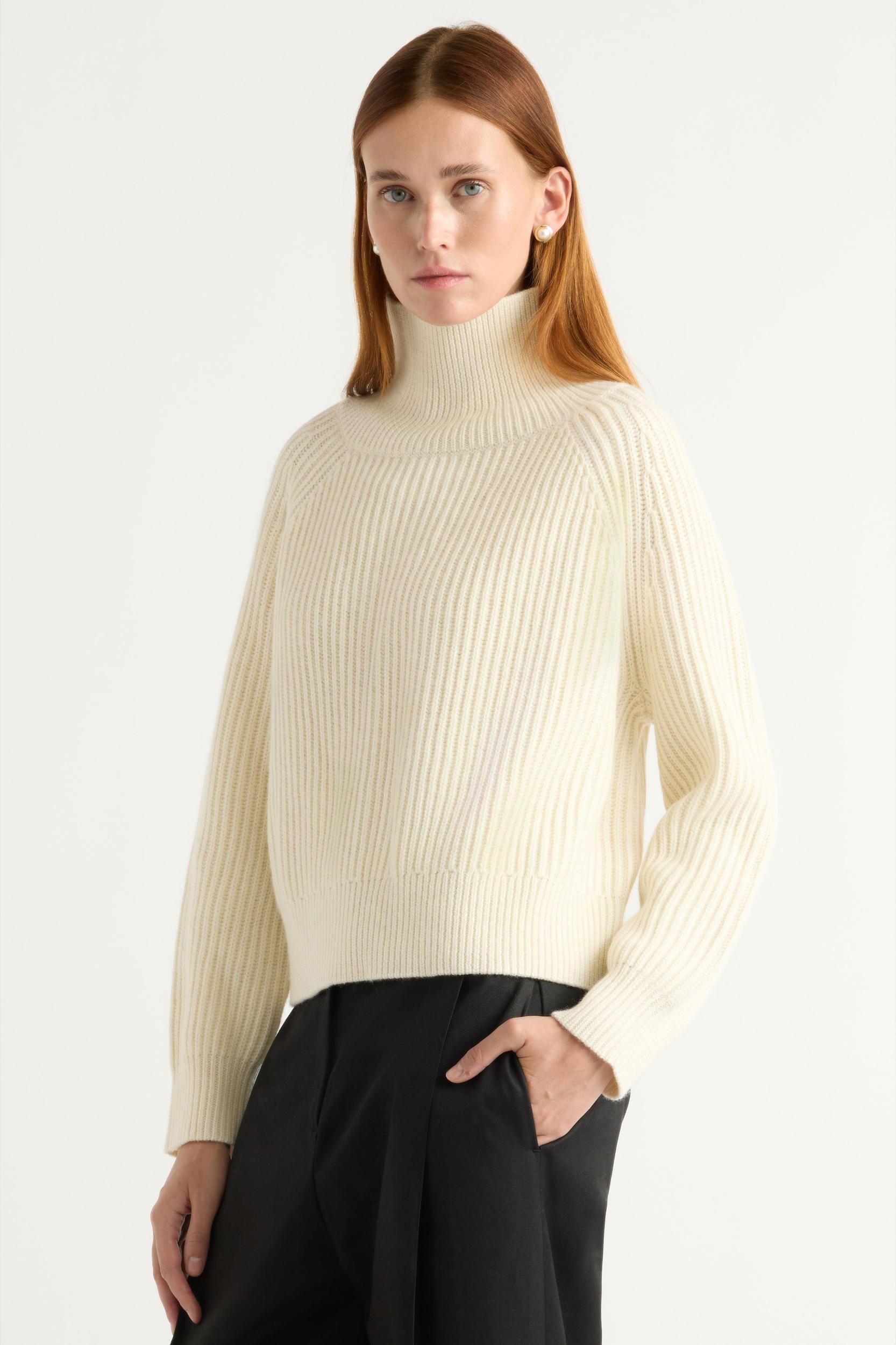 Hadeel Organic Cotton-Wool Mock-Neck Sweater Product Image