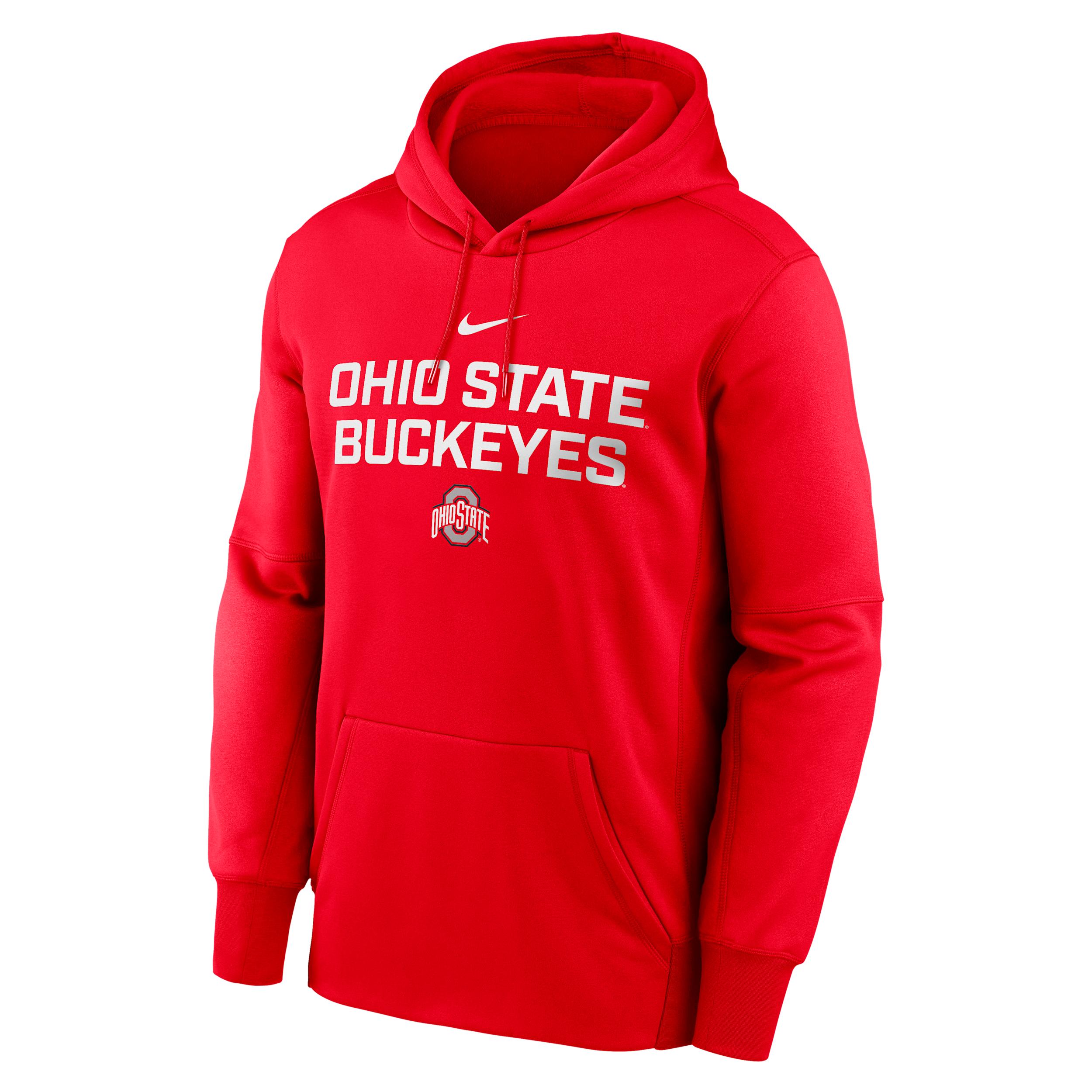 Mens Ohio State Team Stacked Mens Nike Therma College Pullover Hoodie | NKAQ65NOH-DQE Product Image