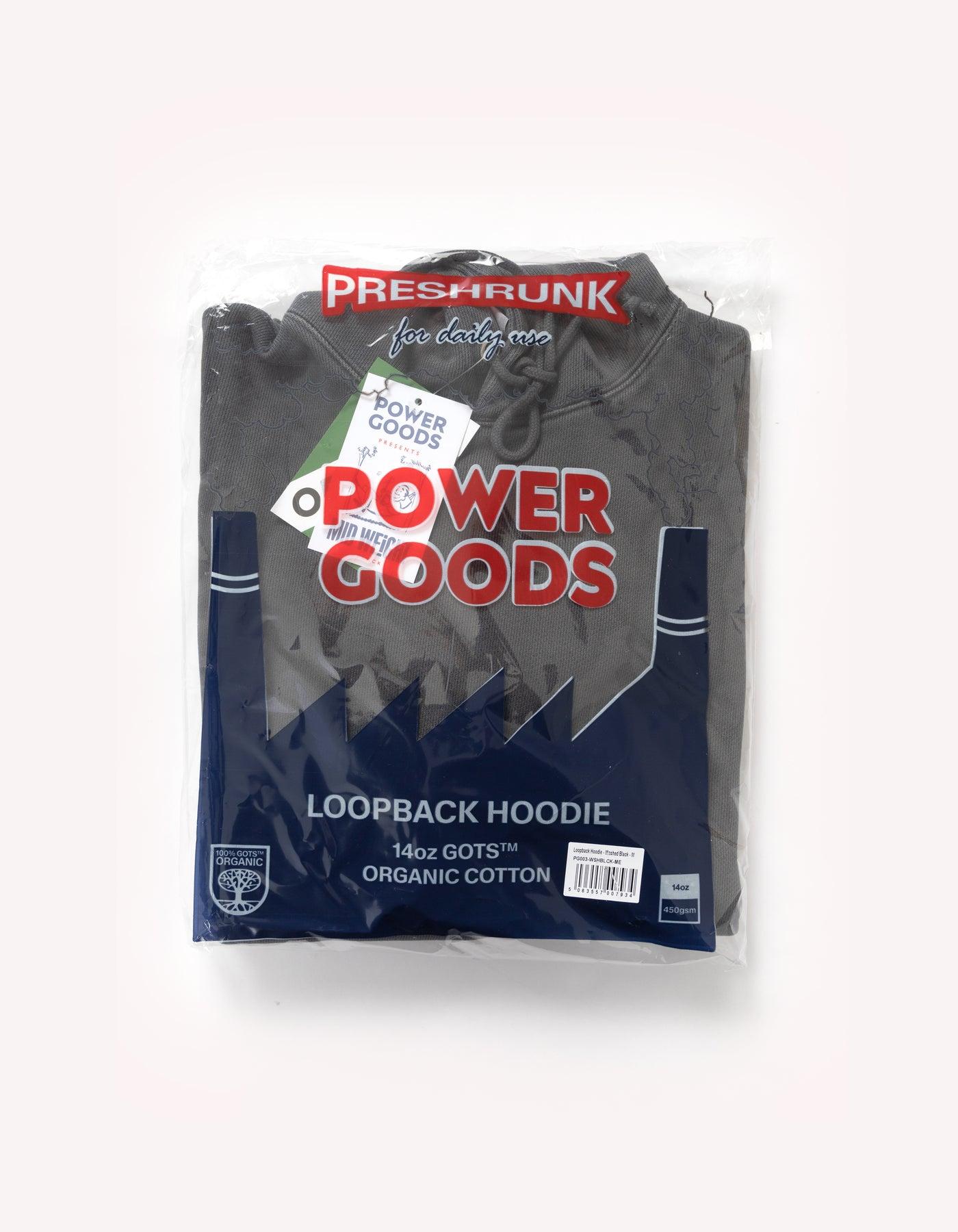Power Goods - Loopback Hoodie - Washed Black Product Image