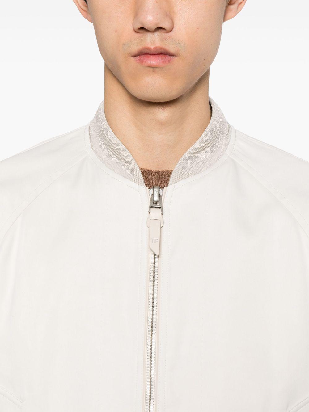 leather-trim bomber jacket Product Image