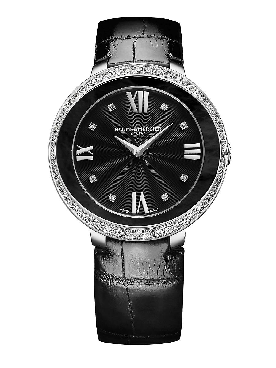 Womens Promesse Stainless Steel & Alligator Strap Watch Product Image