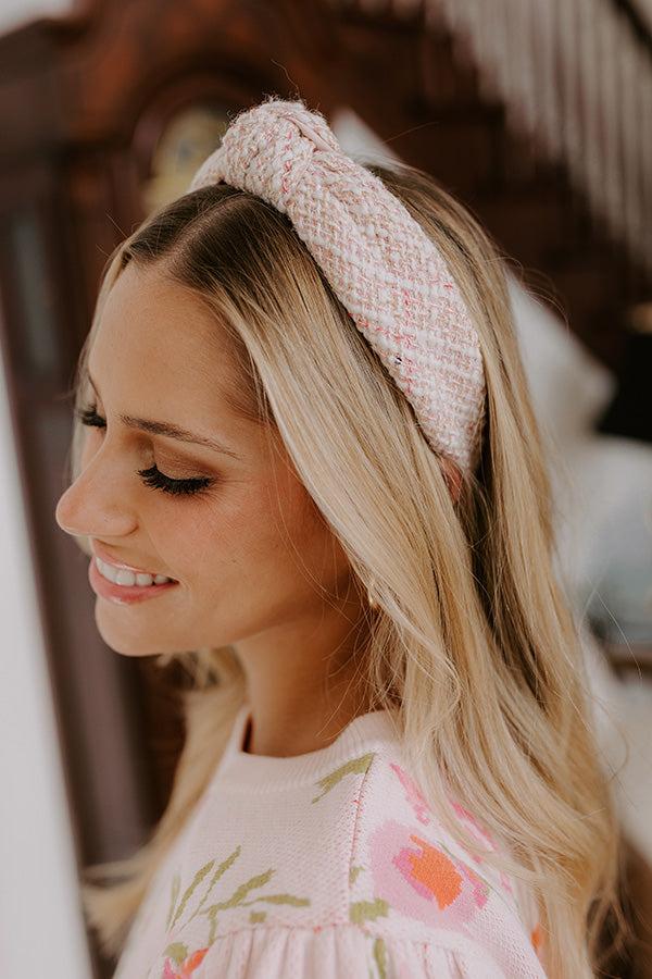 Chic Lifestyle Tweed Headband in Ivory Product Image