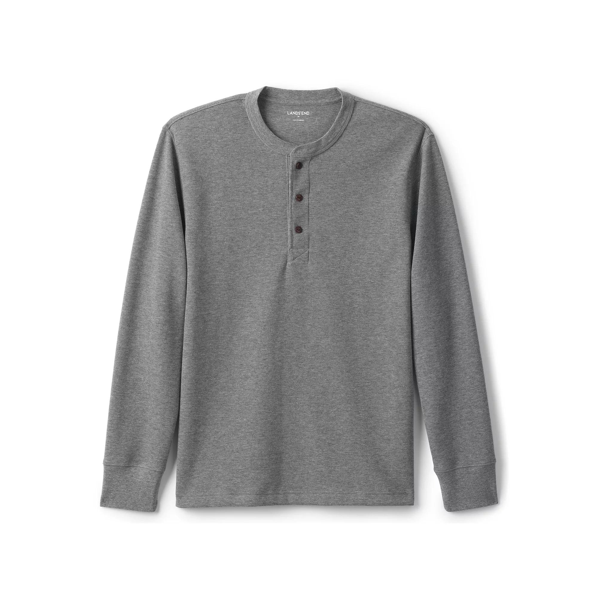 Men's Lands' End Comfort-First Regular-Fit Thermal Waffle Henley,  Product Image