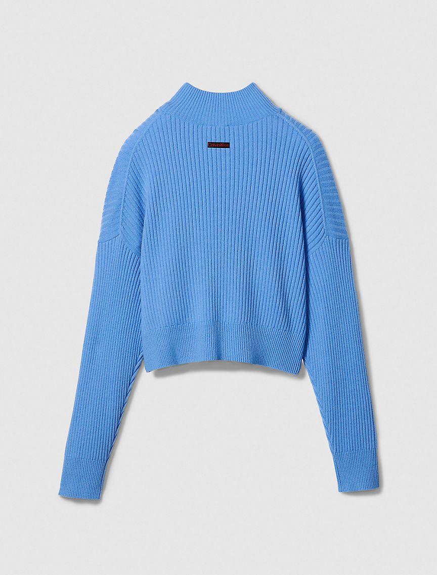 Cropped Cashmere Crewneck Sweater Product Image