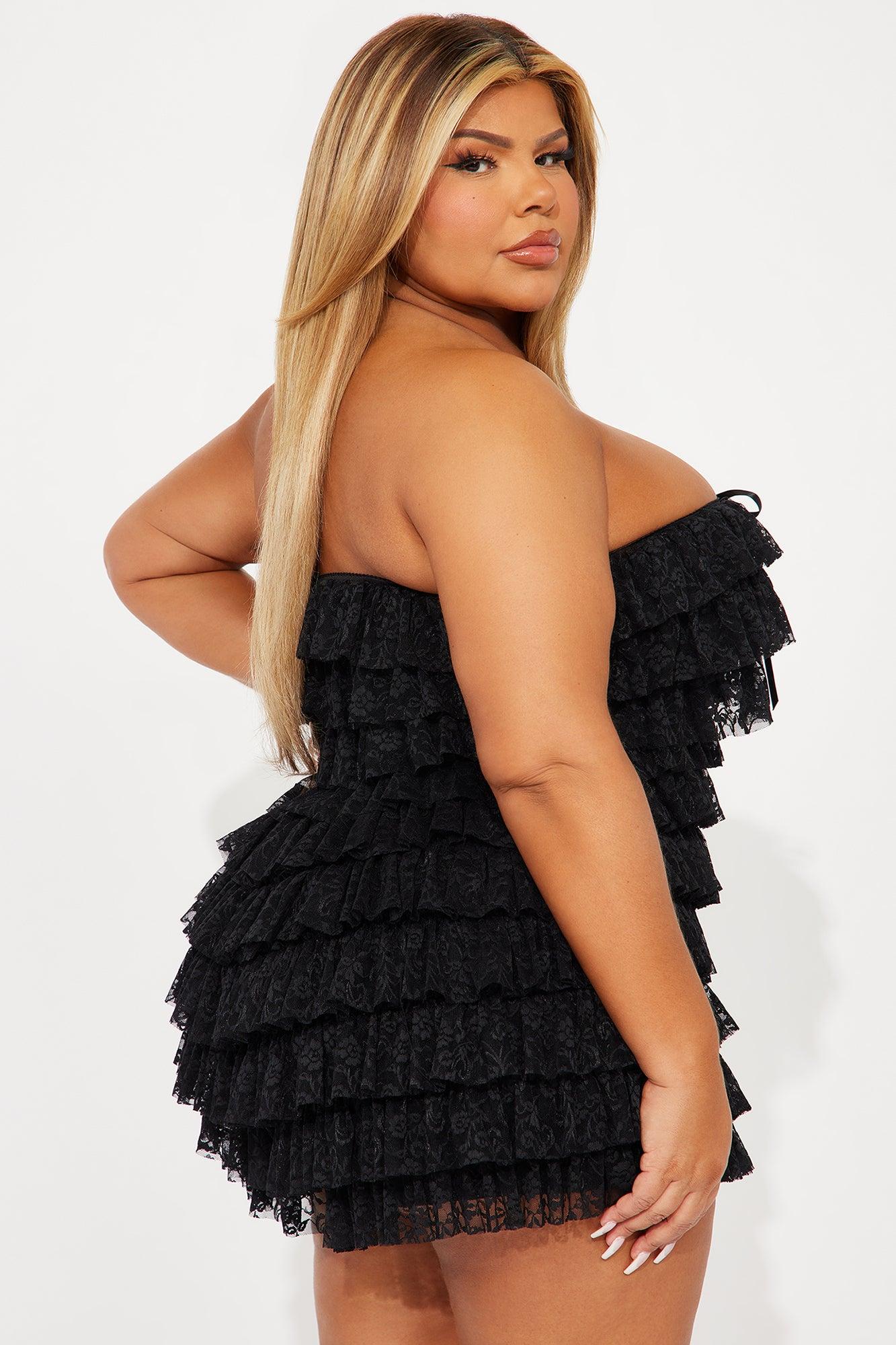 Coquette Cutie Lace Romper - Black Product Image