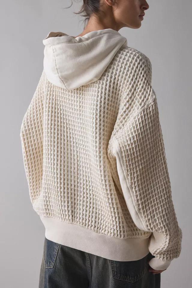 BDG Field Day Waffle Knit Zip-Up Hoodie Sweatshirt Product Image