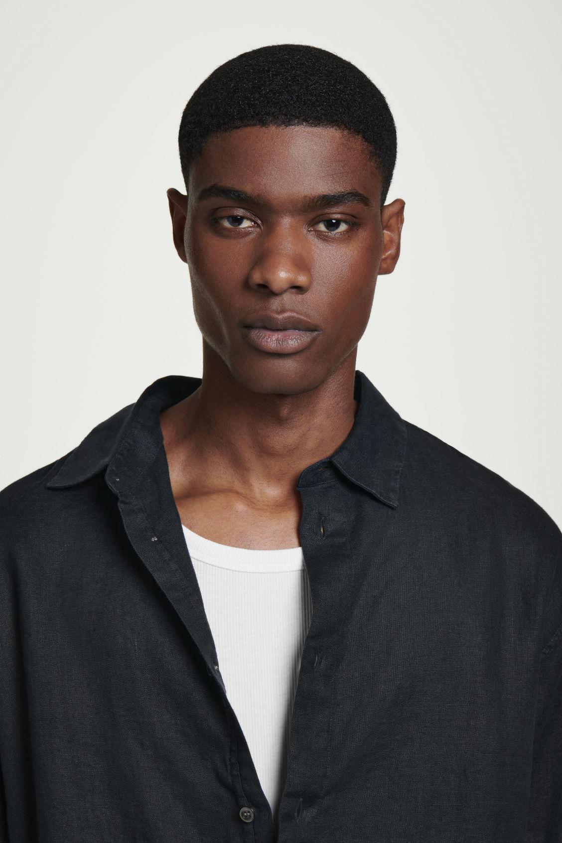 RELAXED LINEN LONG-SLEEVED SHIRT Product Image