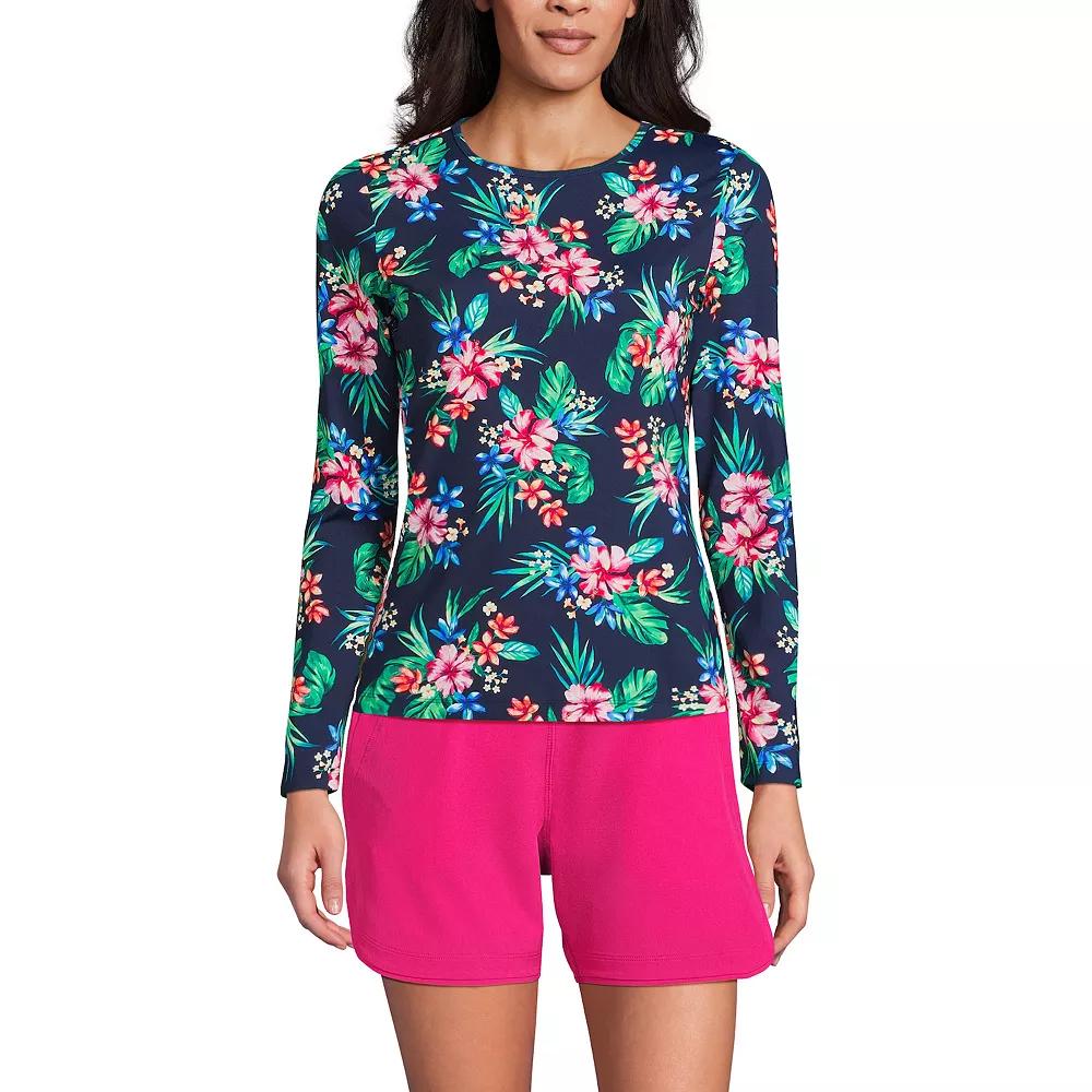 Petite Lands' End UPF 50 Long Sleeve Rash Guard, Women's,  Product Image