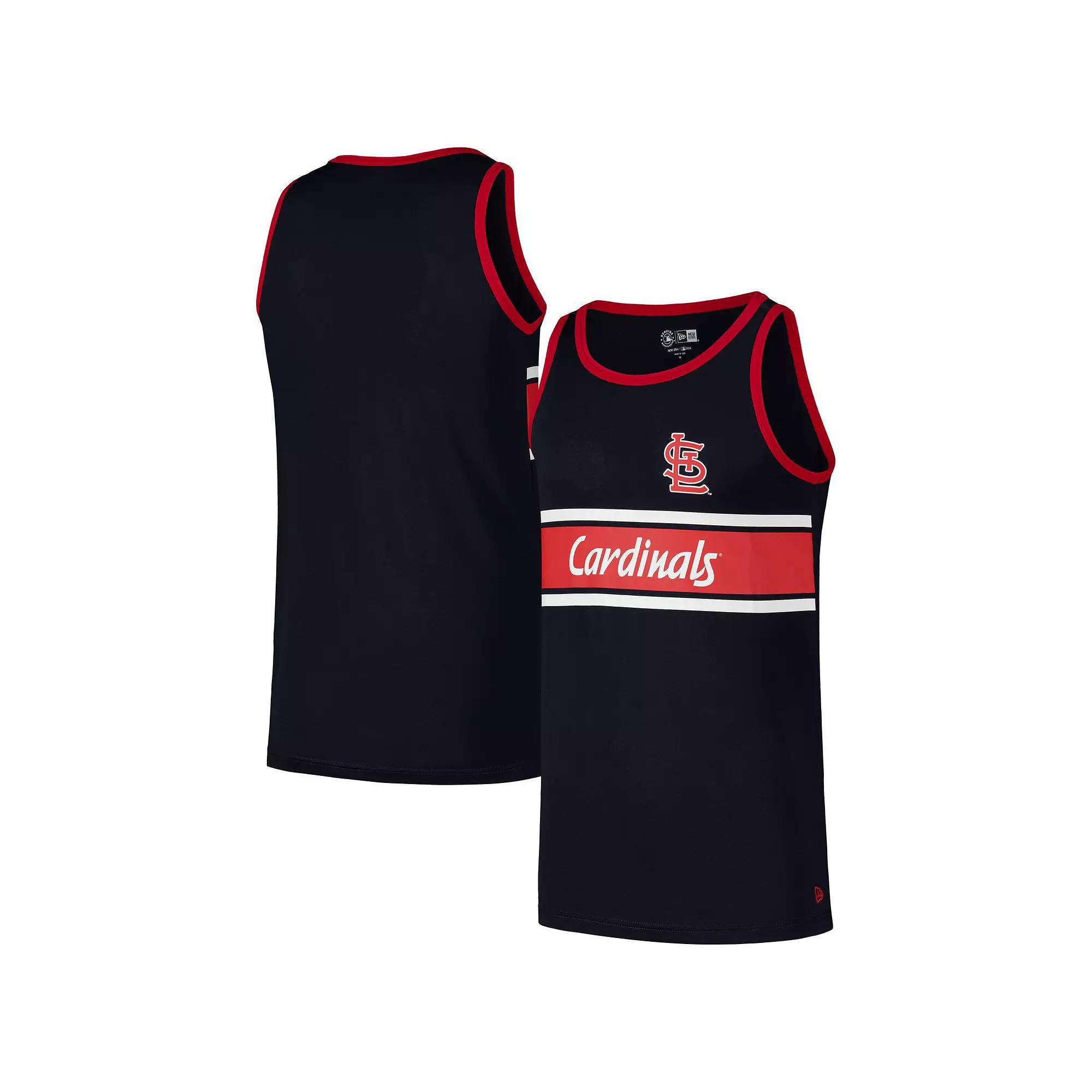 Men's New Era Navy St. Louis Cardinals Jersey Ringer Tank Top,  Product Image