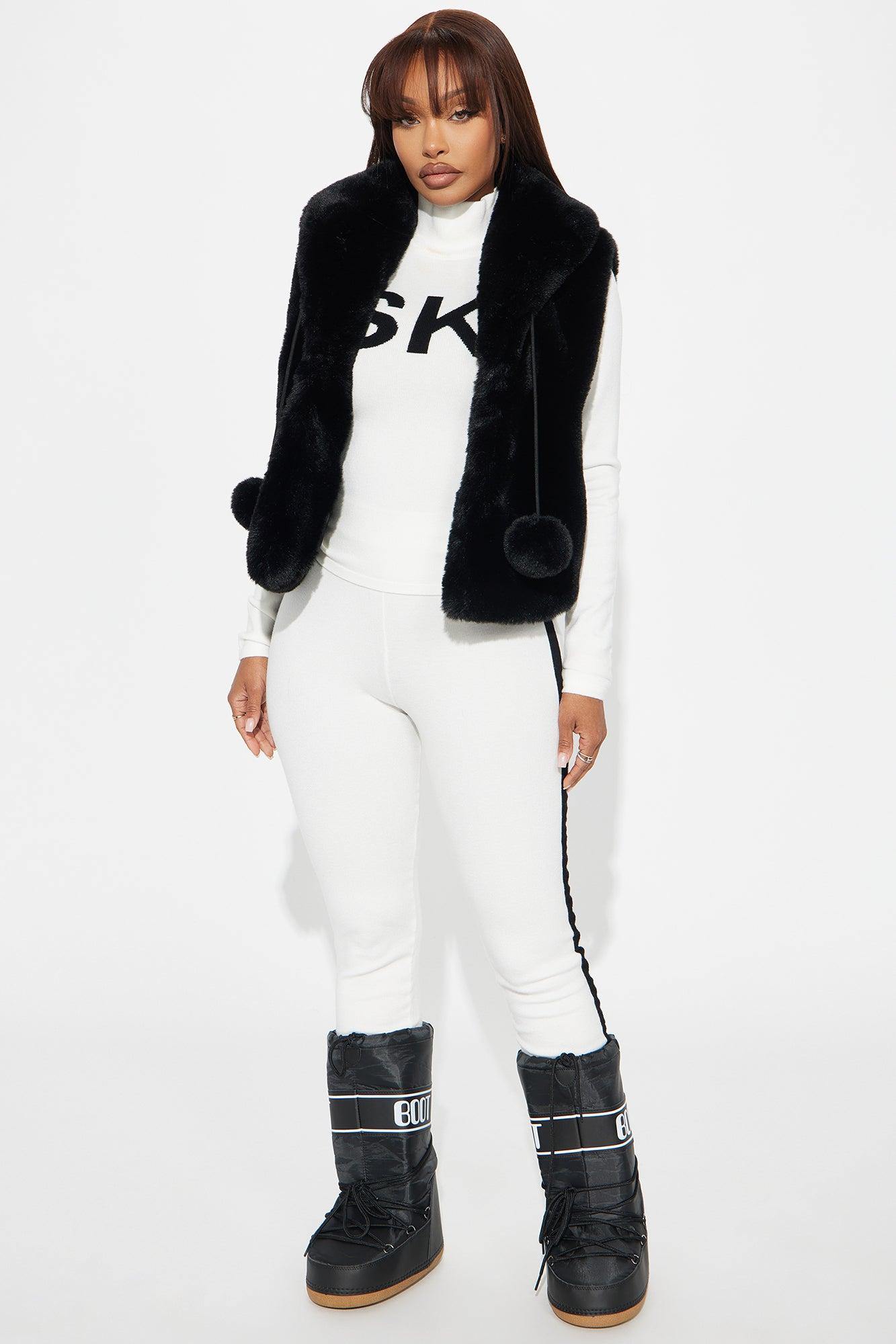 Winter Wonderland Faux Fur Vest - Black Product Image