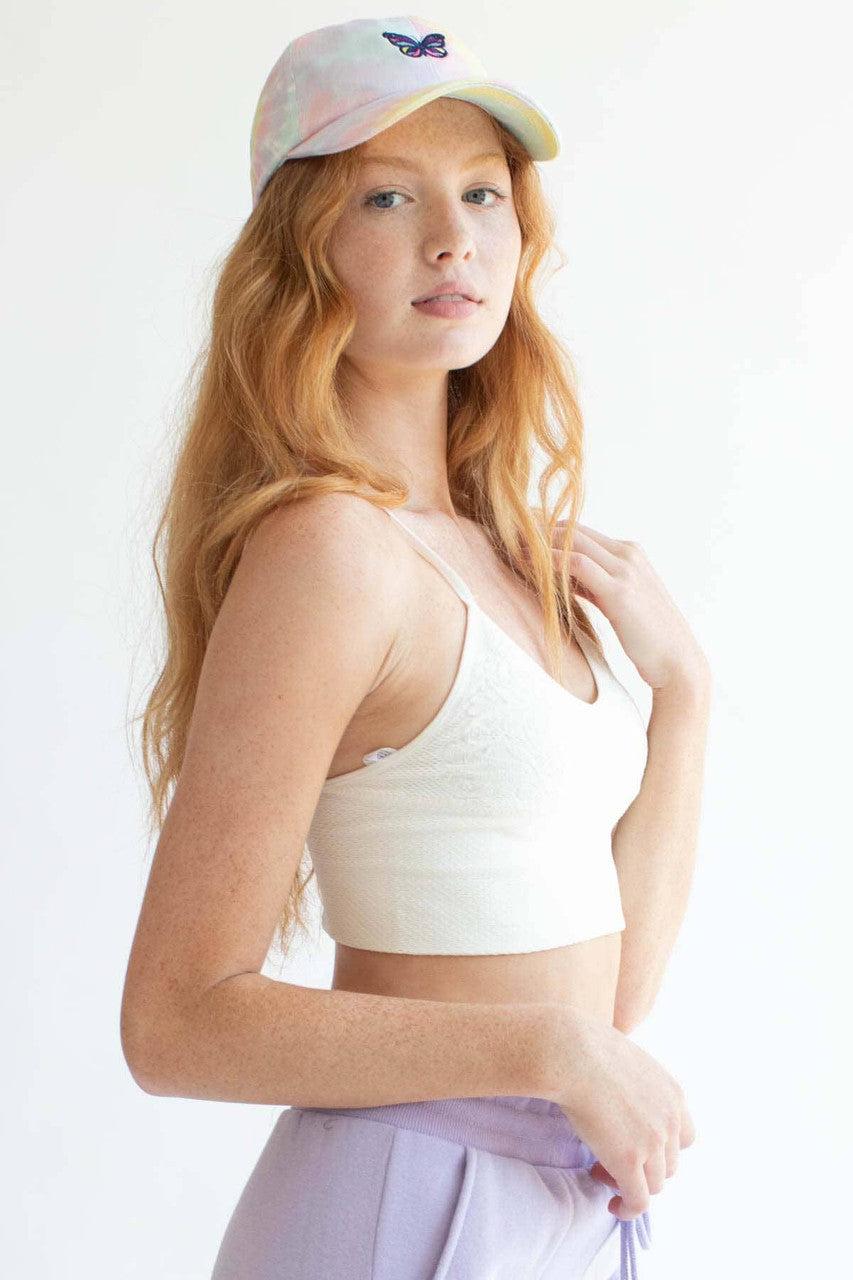 White Jacquard Seamless Bralette Product Image