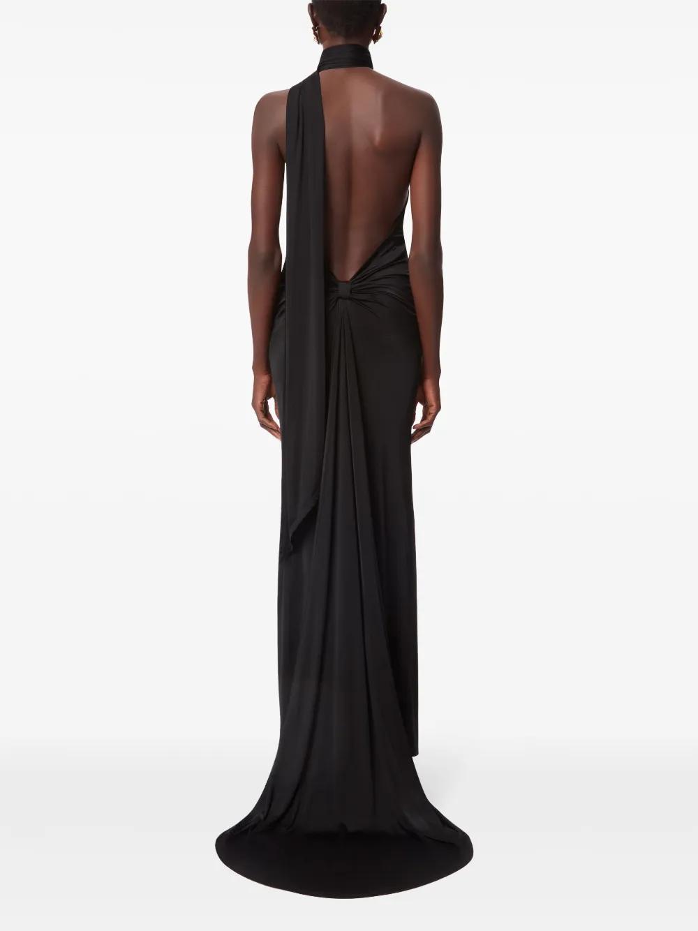 scarf-detailing halterneck maxi dress Product Image