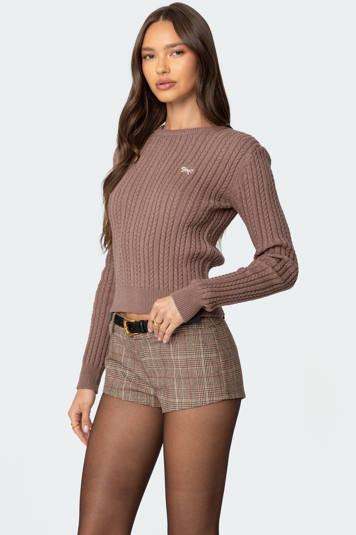 Beverly Bow Cable Knit Sweater Product Image