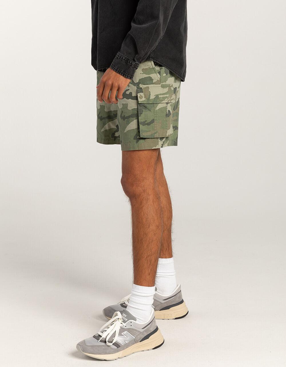 RSQ Mens Ripstop Cargo Pull On Shorts - CAMO GREEN Product Image