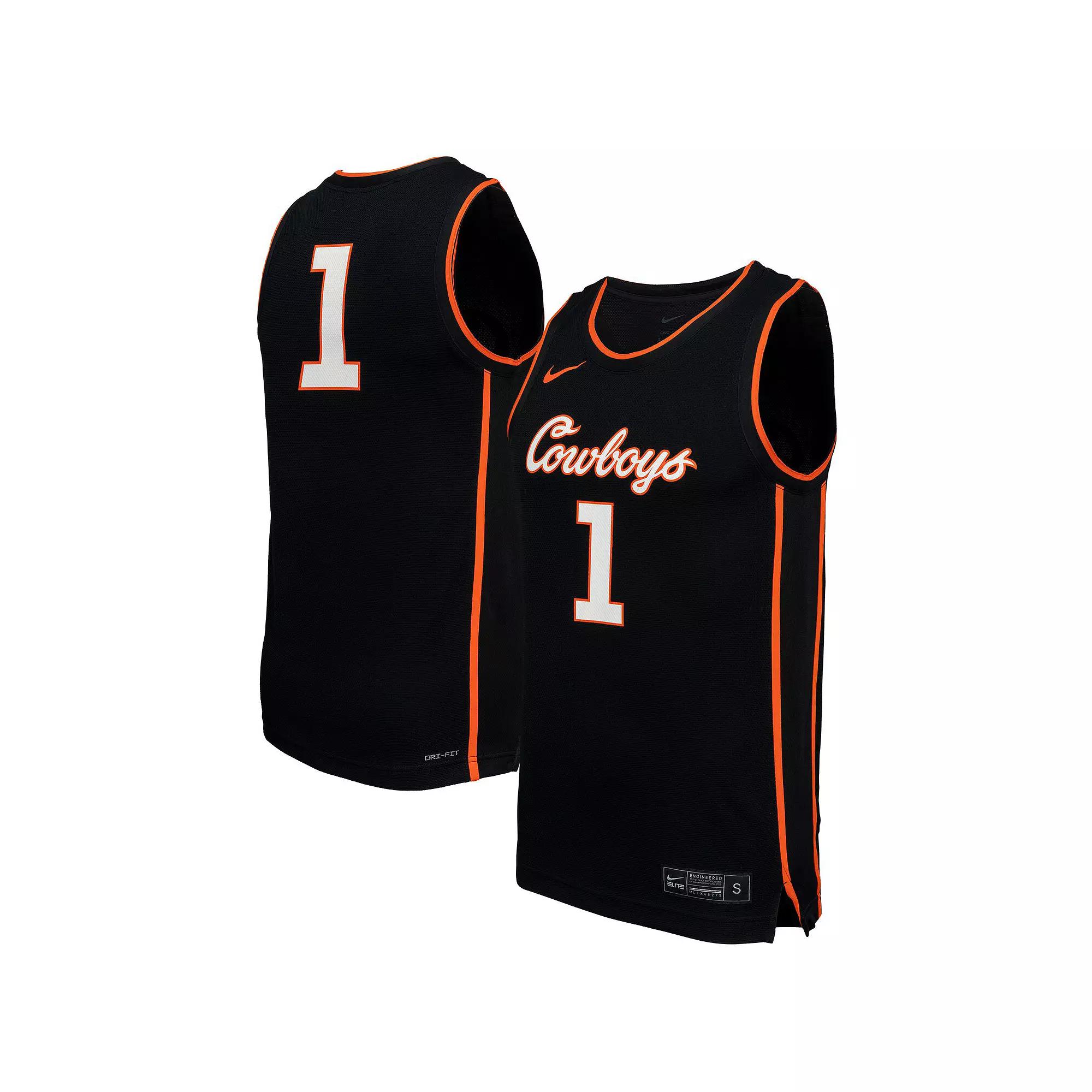 Men's Nike #1 Black Oklahoma State Cowboys Replica Basketball Jersey,  Product Image