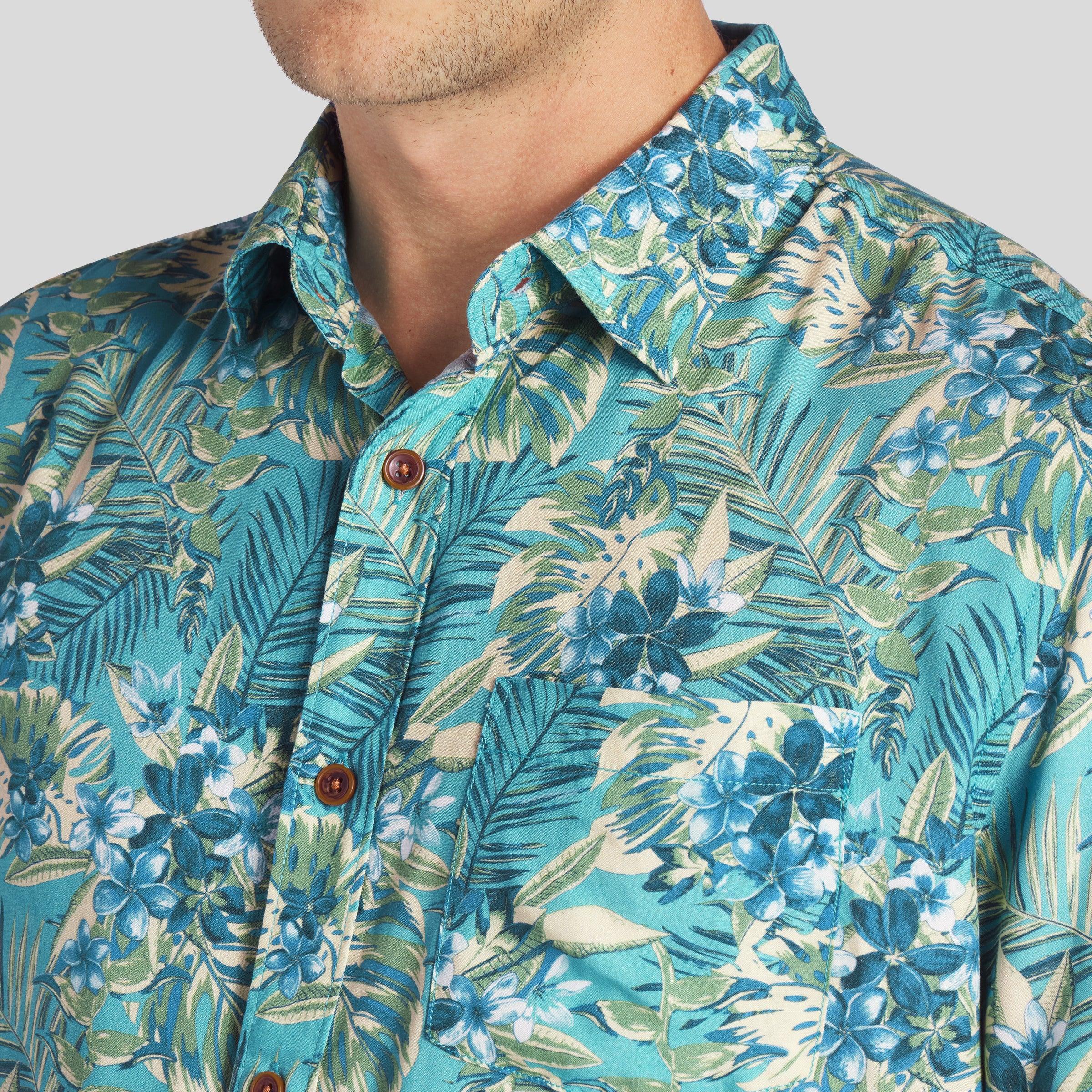 Vintage Hawaiian Shirt - Teal Yellow Product Image