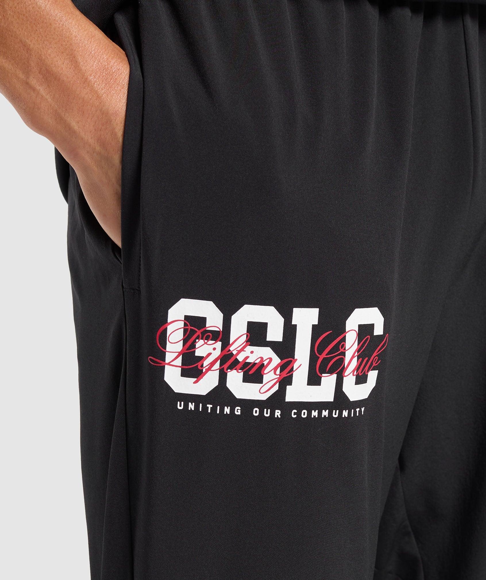 Gymshark Script Woven Joggers - Black Male Product Image