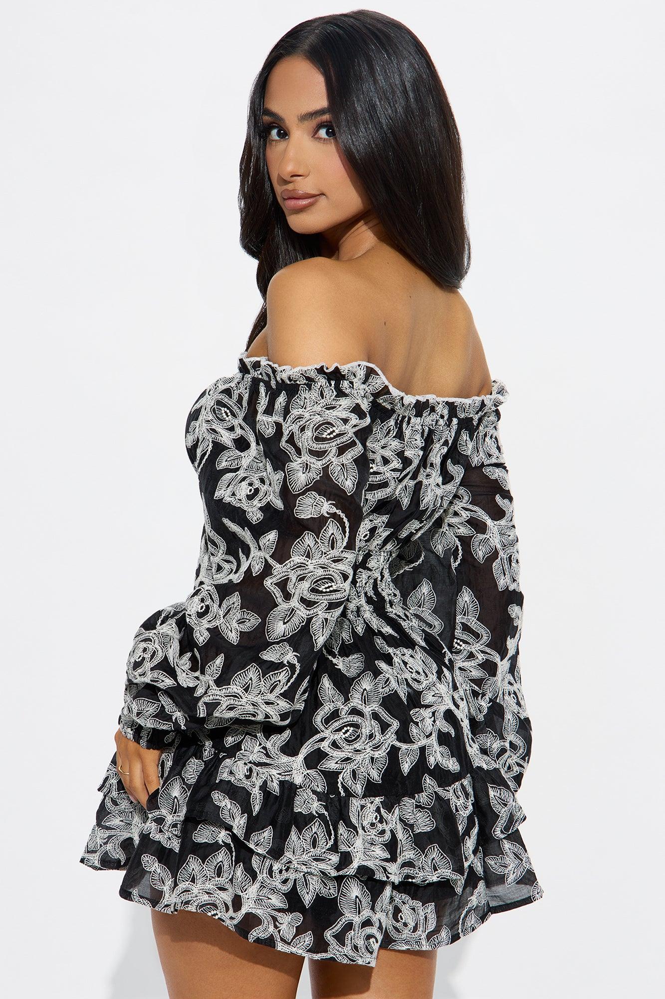 Secret Garden Retreat Romper - Black/White Product Image