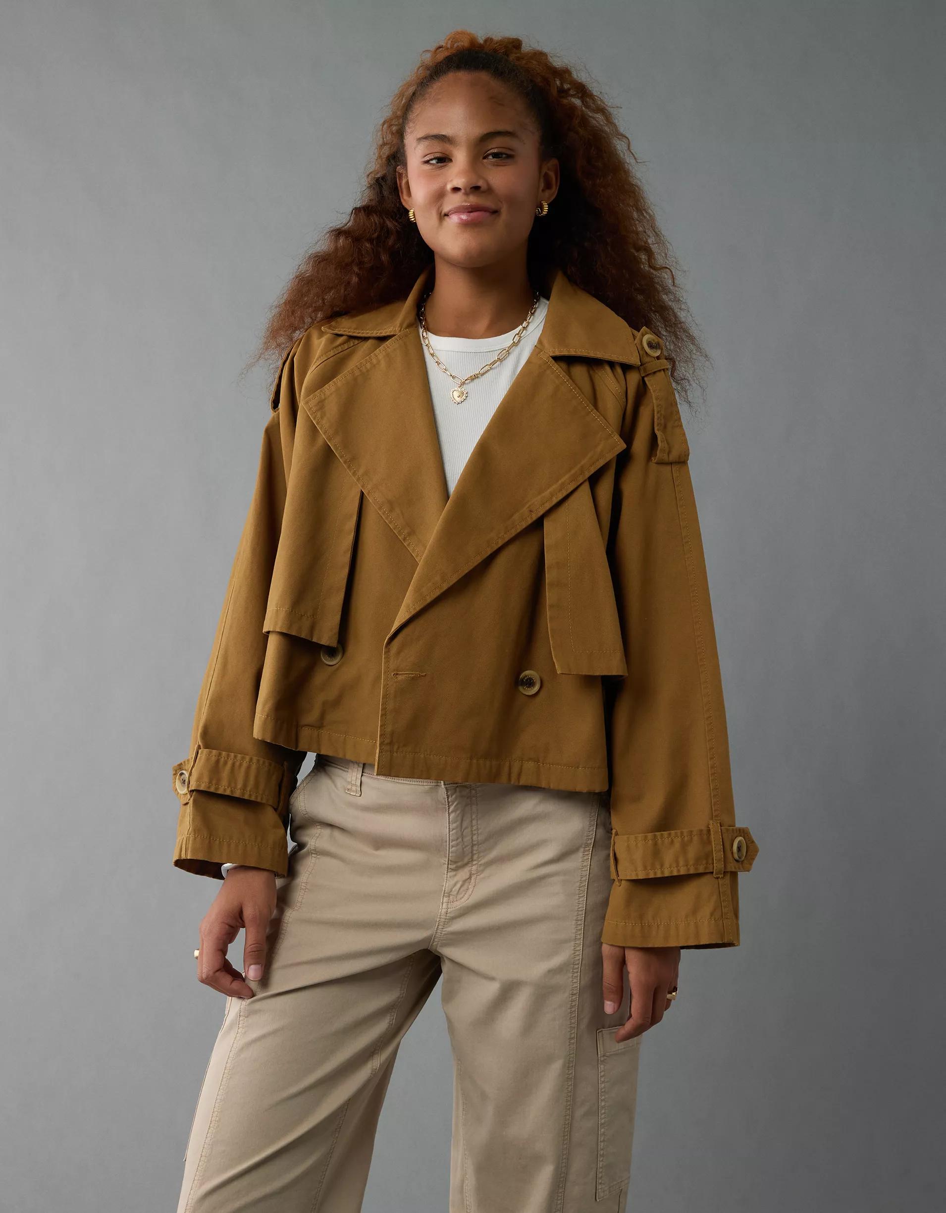 AE Cropped Trench Coat Product Image