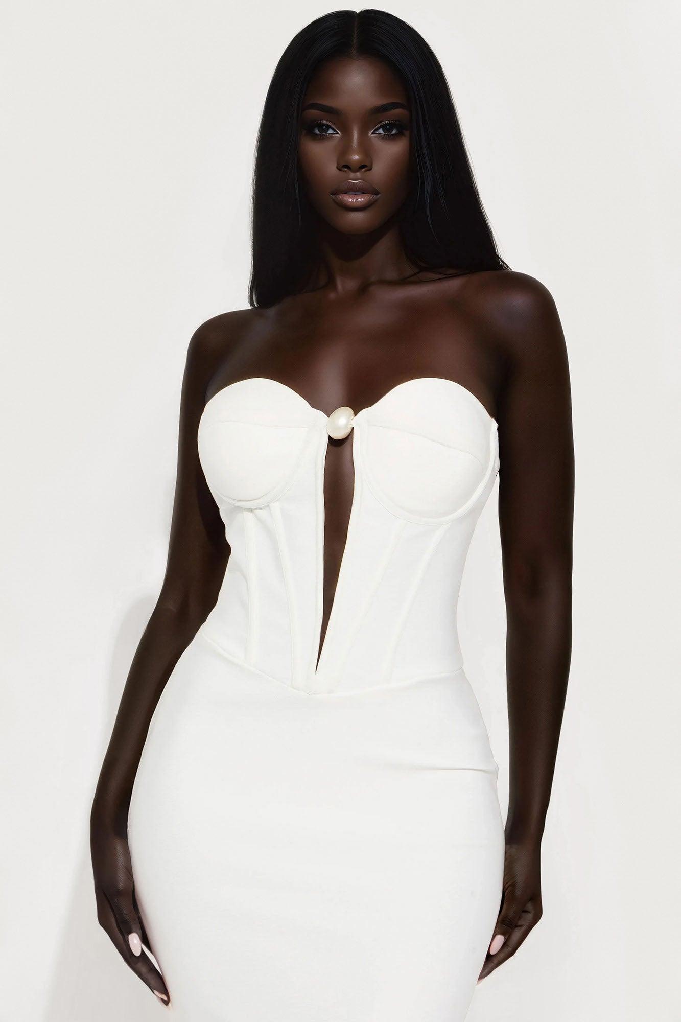 Sweet Attraction Bandage Maxi Dress - White Product Image