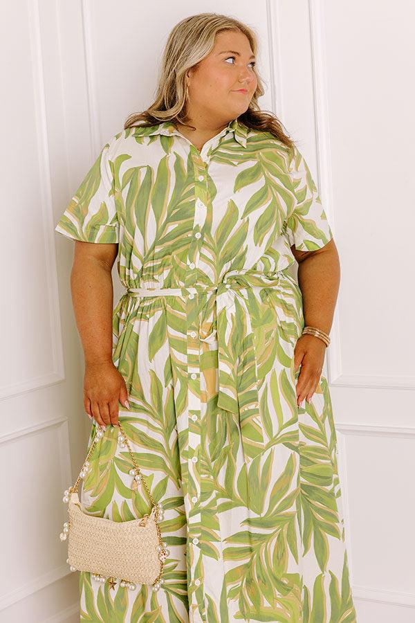 Island Oasis Button Down Midi Dress Curves Product Image