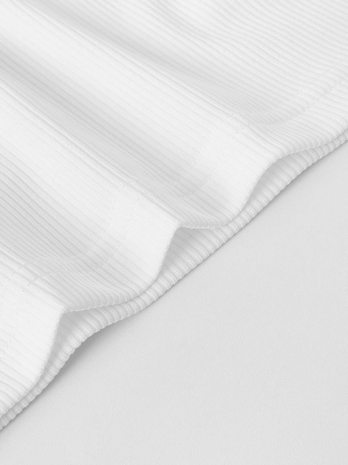 Cross Embroidered Ribbed Knit Crop Top Product Image