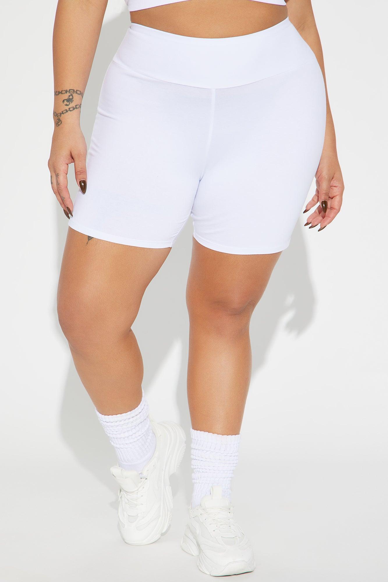 Hailey Biker Shorts - White Product Image