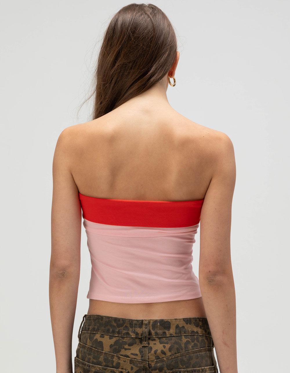 FULL TILT Too Pretty For A Job Womens Tube Top - PINK COMBO Product Image