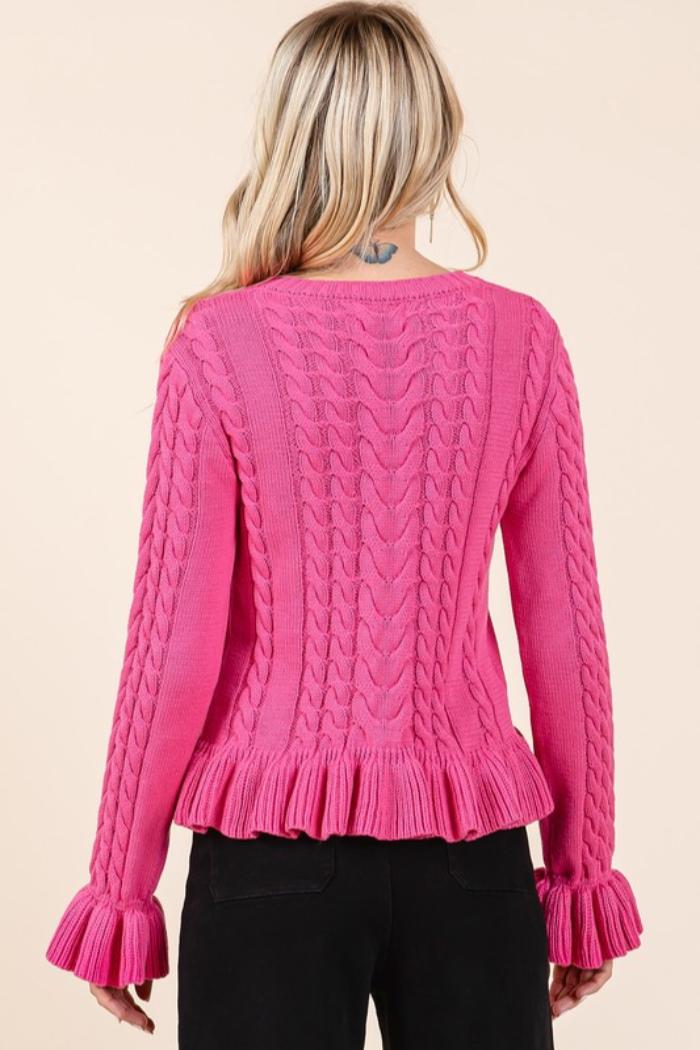 Ruffled Peplum Sweater Product Image