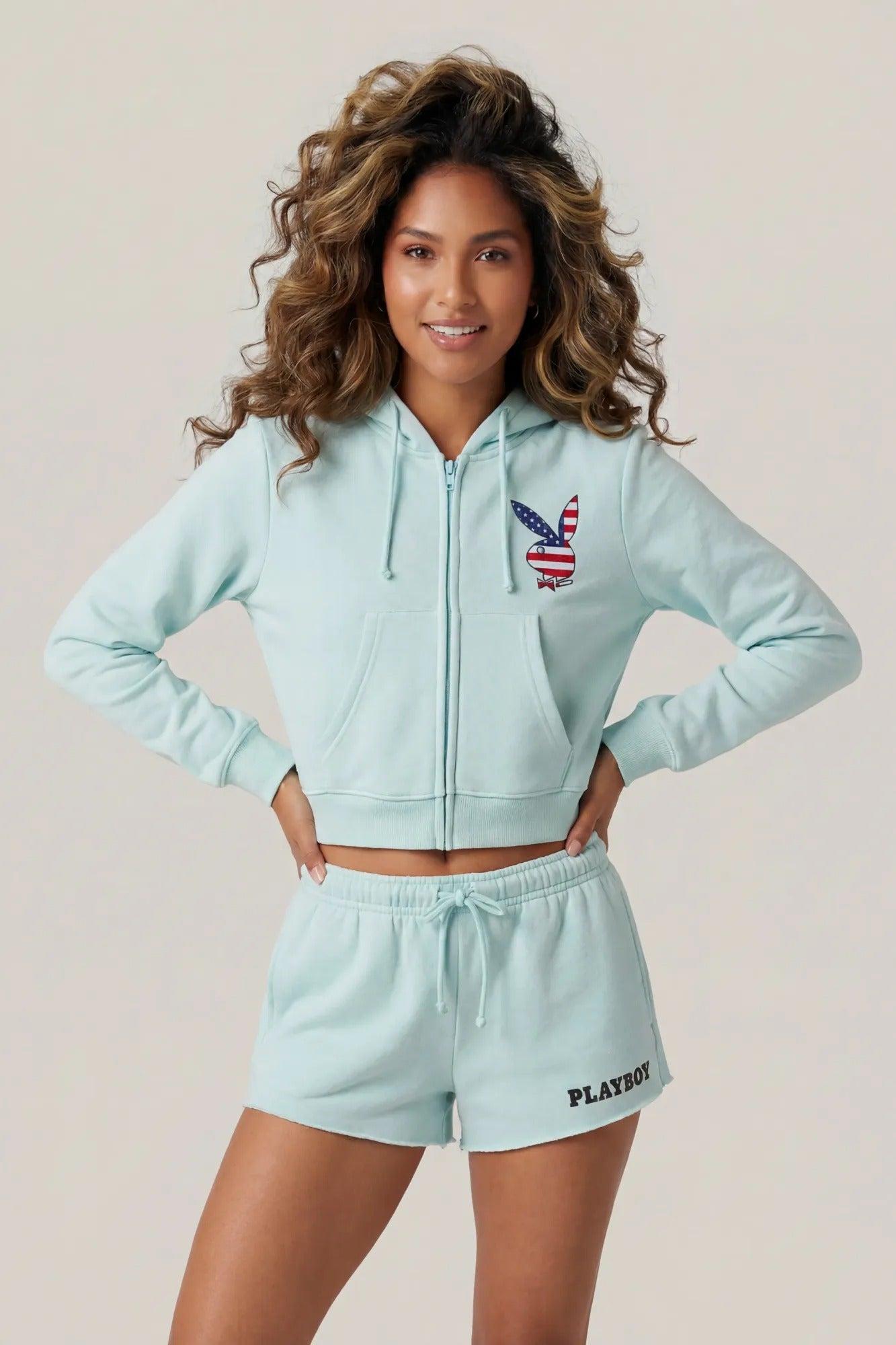 Playboy USA Graphic Fleece Zip-Up Hoodie Female Product Image