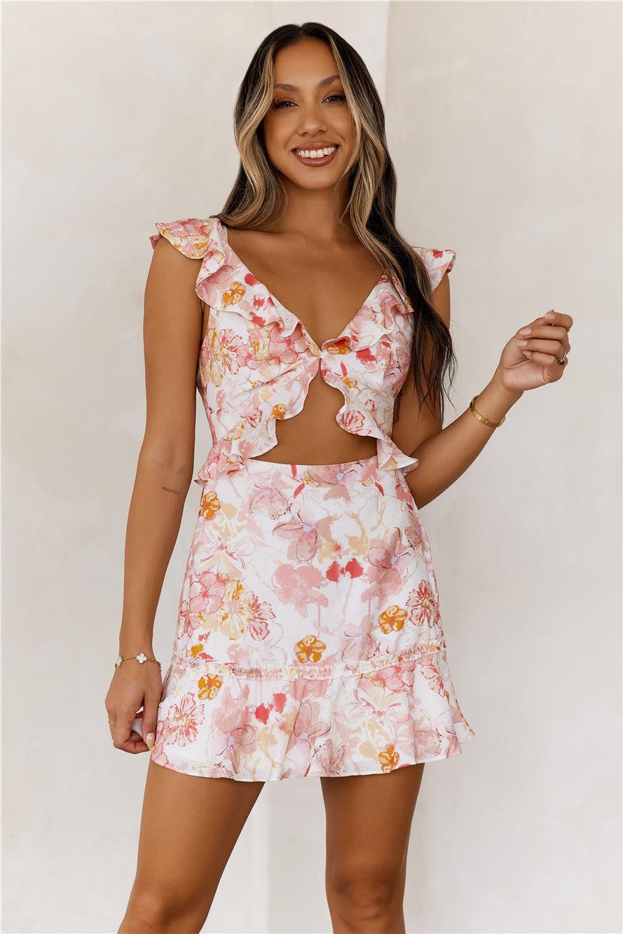 Blooming Summer Mini Dress Pink Product Image