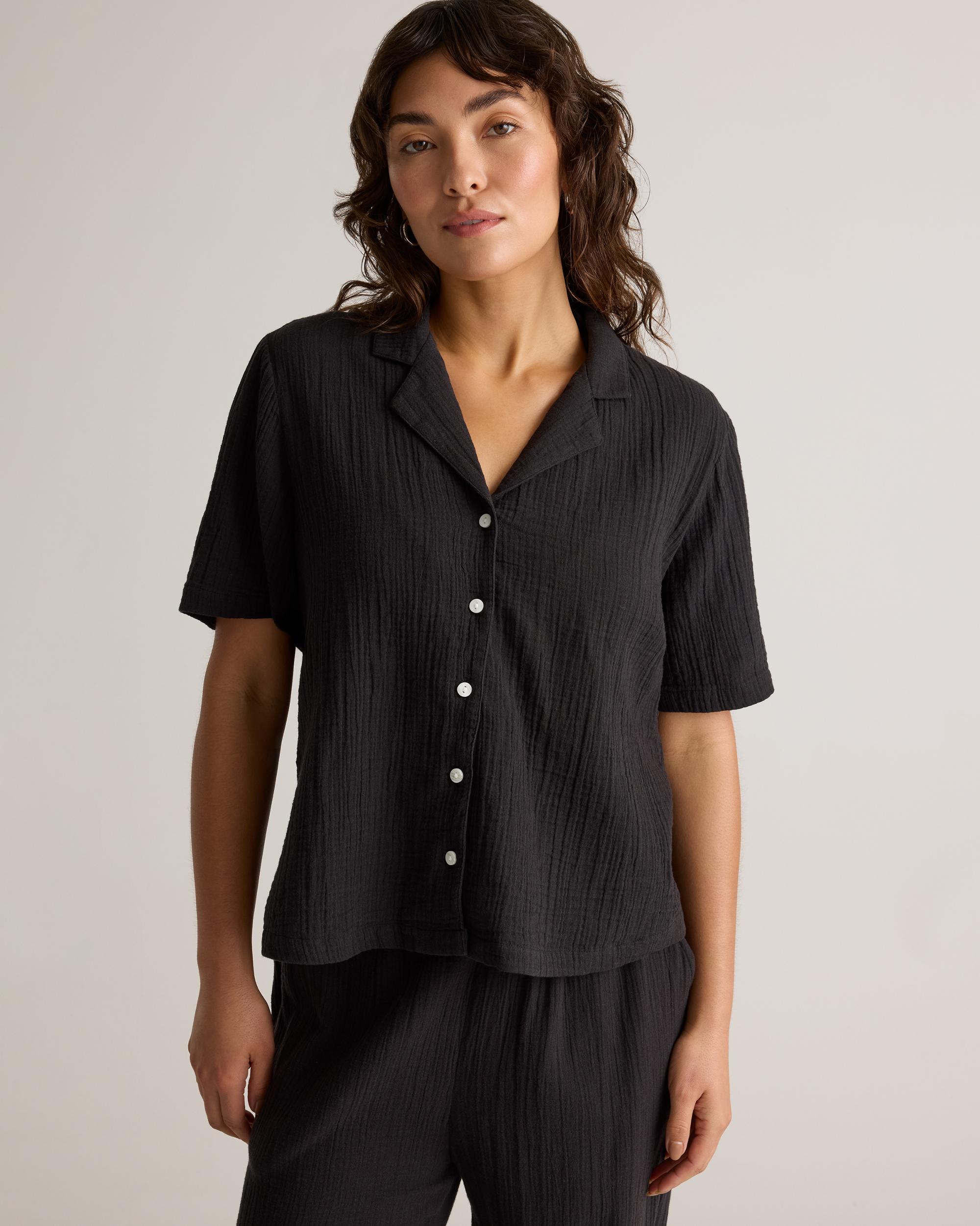 Quince | Women's Gauze Short Sleeve Shirt Organic Cotton Product Image