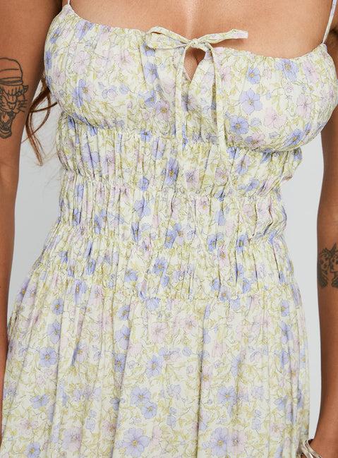 Loralei Shirred Maxi Dress Floral Product Image