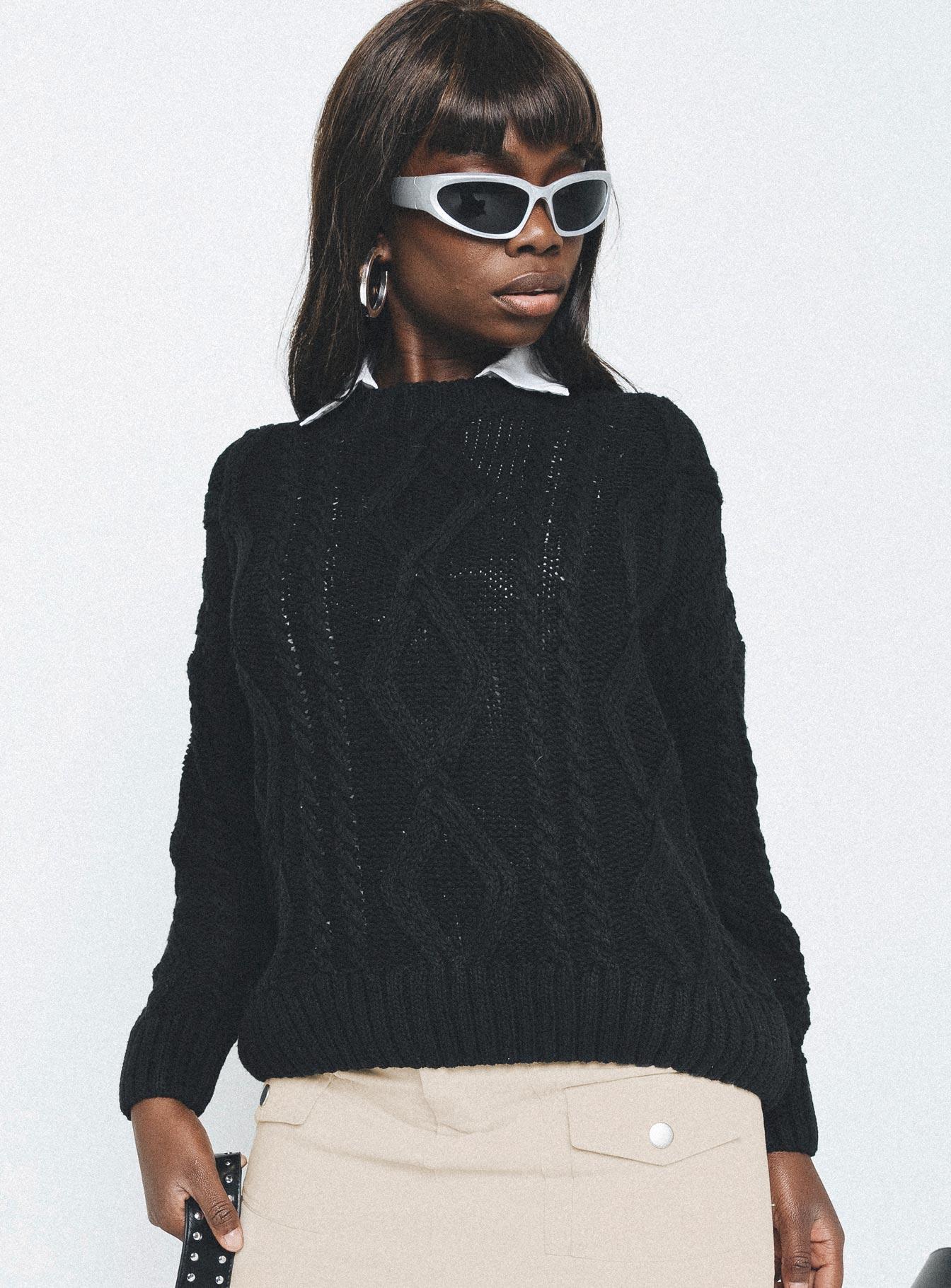 Anaya Oversized Sweater Black Product Image