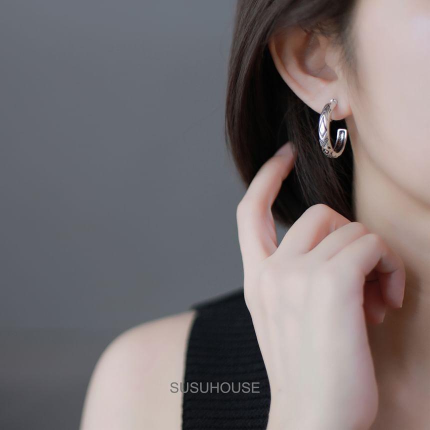 Engraved Open Hoop Earring Product Image