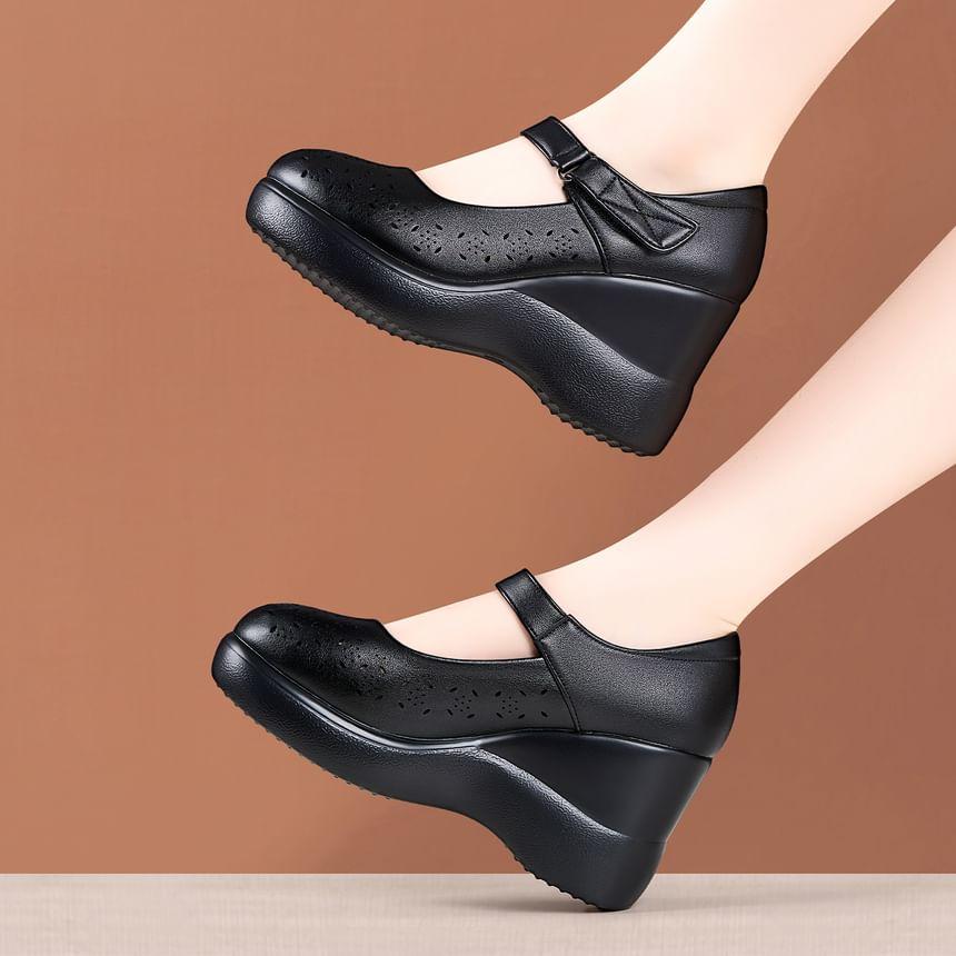 Platform Wedge Mary Jane Pumps Product Image