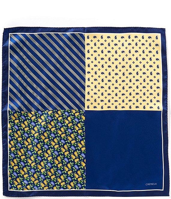 Cremieux Floral Mini Pine 4 Square Silk Pocket Square Product Image