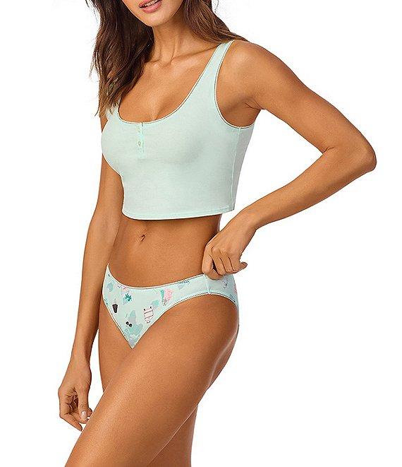 Bedhead Sleeveless Henley Knit Solid Cropped Tank Top Product Image