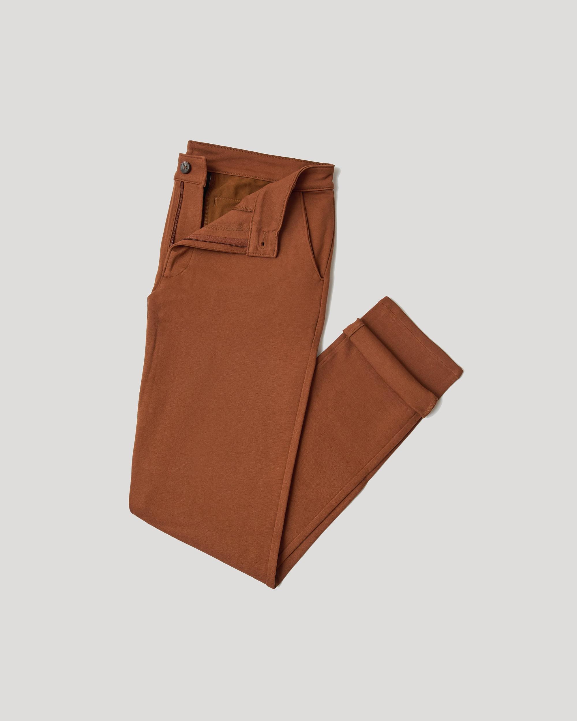 Suede Brown Slim Comfort Knit Chino Pant Product Image