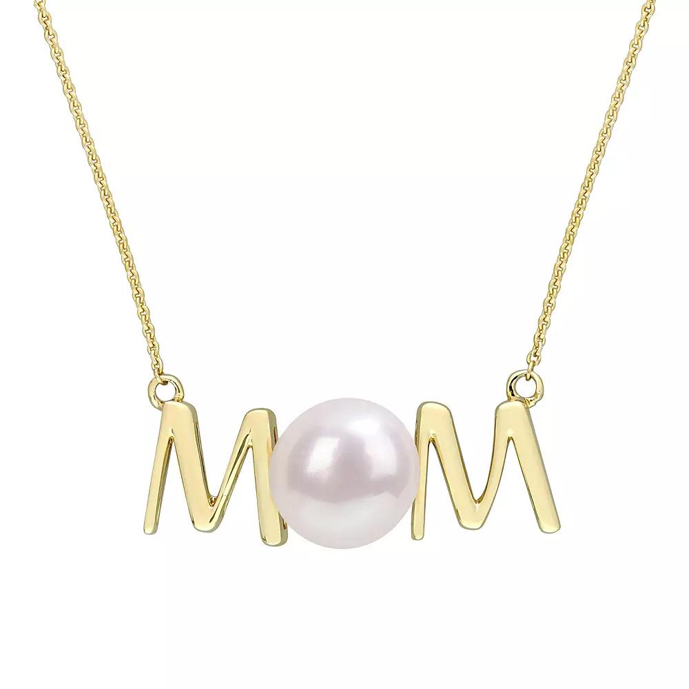 Stella Grace 10k Gold Freshwater Cultured Pearl Mom Necklace, Women's, Size: 17" Product Image