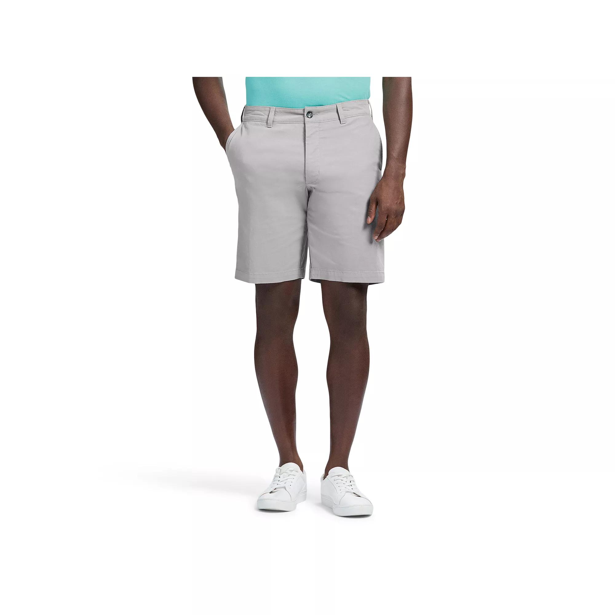 Men's IZOD Saltwater Flat Front Chino Shorts, Size: 40, Cinder Block Product Image