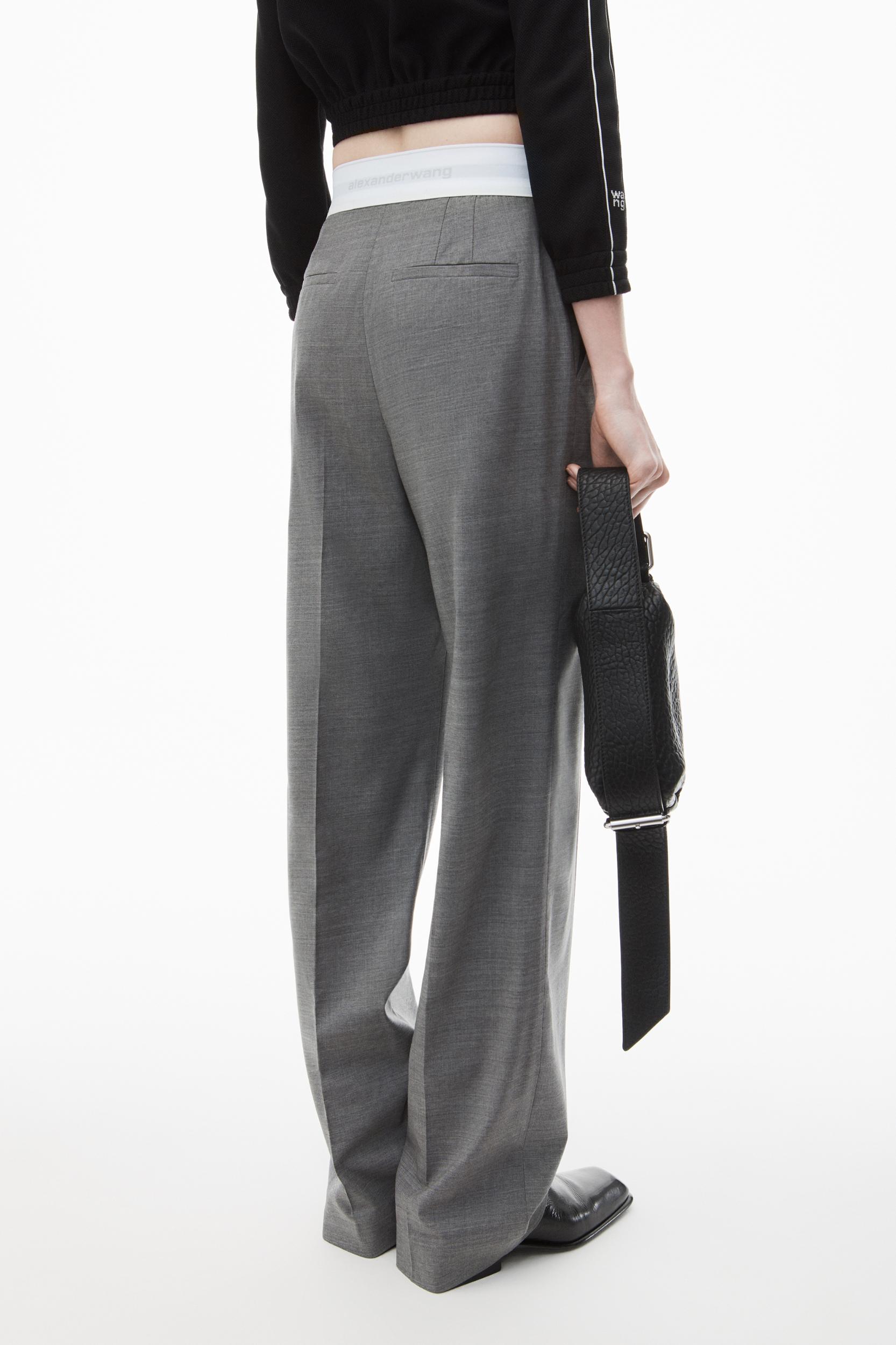 High-waist Pleated Pant With Logo Elastic Product Image