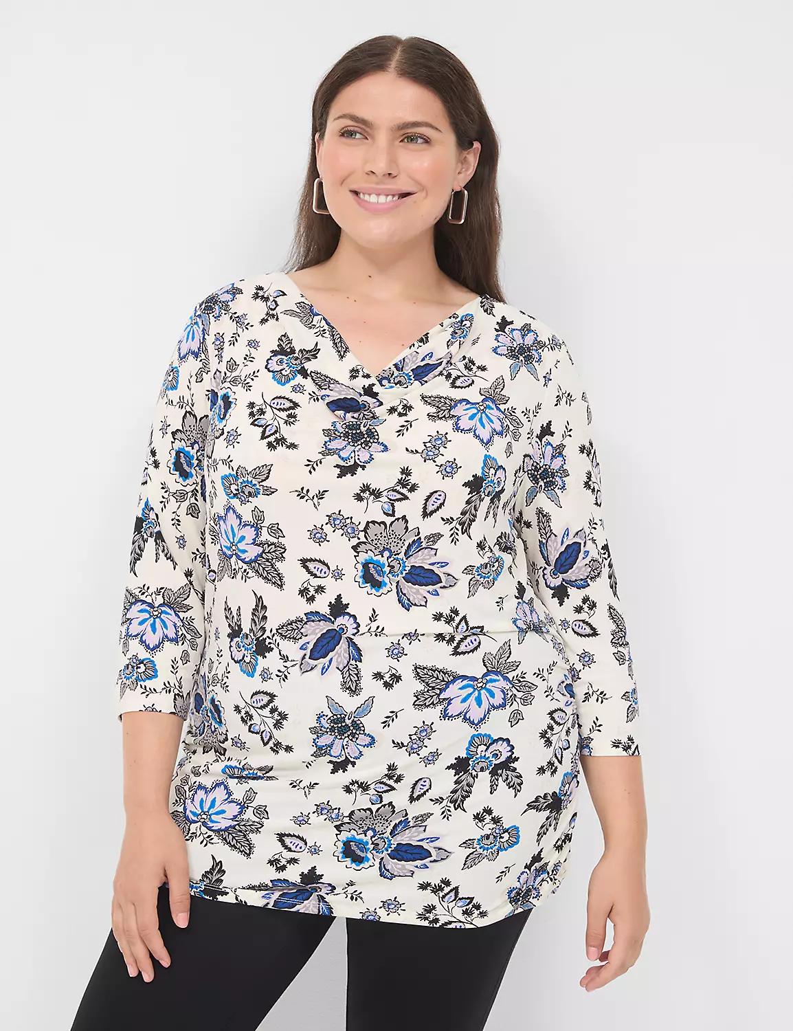 Cowlneck Shirred-Side Top Product Image